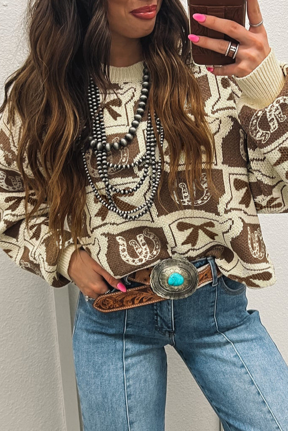 Cute bow cowgirl sweater